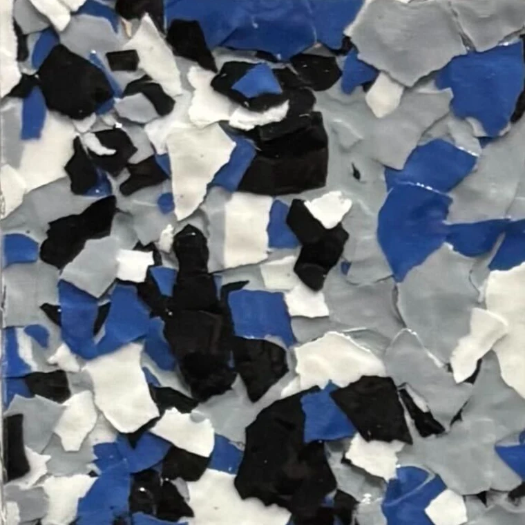 Denim decorative floor coating flake blend